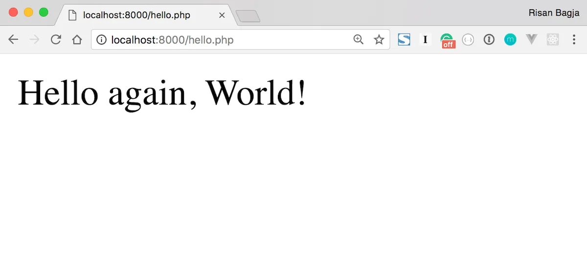 Tampilan pada browser