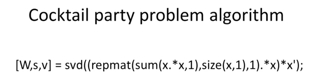 The cocktail party algorithm in one line of code
