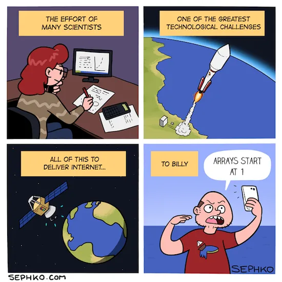 Arrays start at one