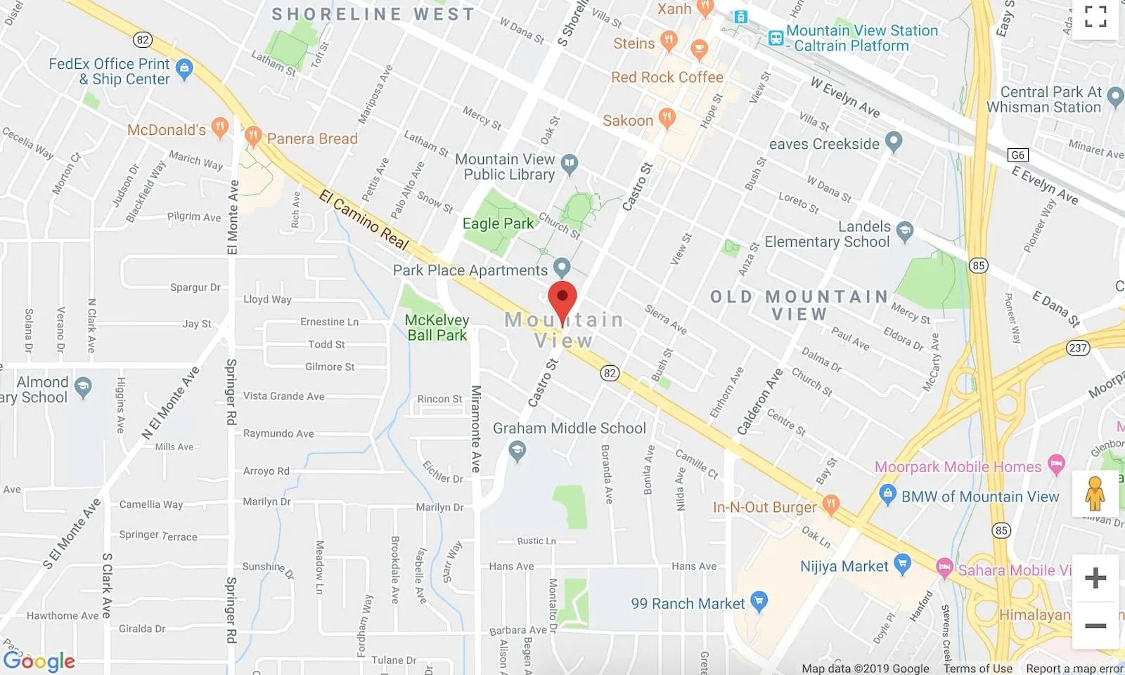 The default Google Maps marker