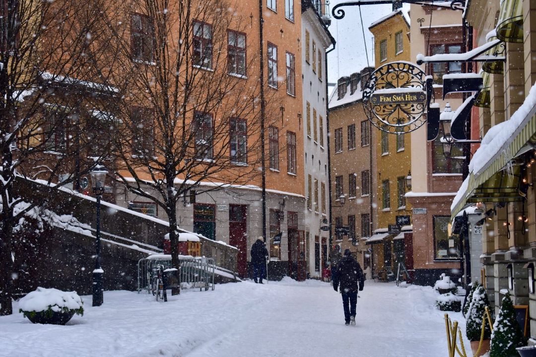 Suasana Jalan Österlånggatan, Gamla Stan, Stockholm.